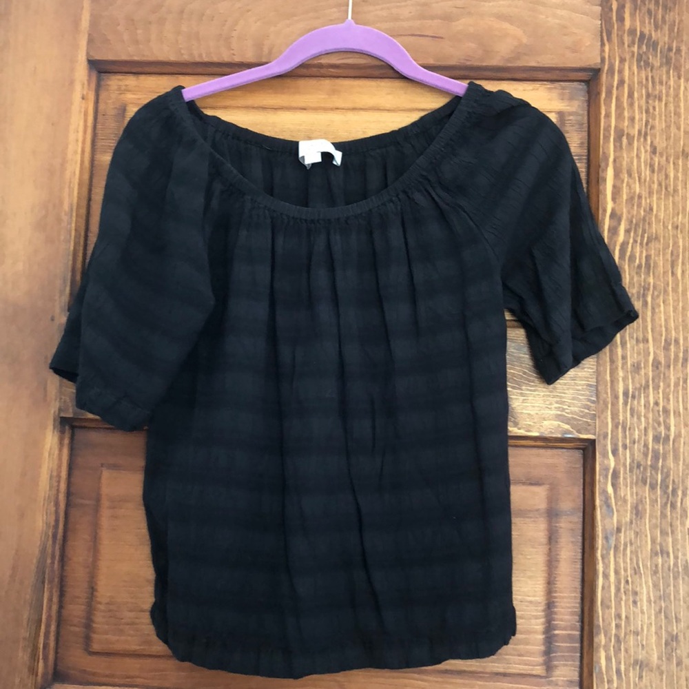 LOFT off-the-shoulder blouse in black